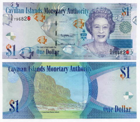 Банкнота Каймановы Острова 1 доллар 2018 год D/6 796824. UNC