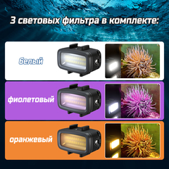 Светодиодная водонепроницаемая лампа для экшн камер