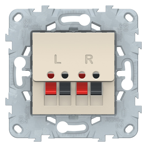 Розетка акустическая одинарная. Цвет Бежевый. Schneider Electric Unica New. NU548644