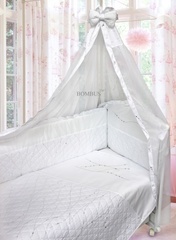 Комплект в кроватку "Серебряные сны", 6 предметов (белый)