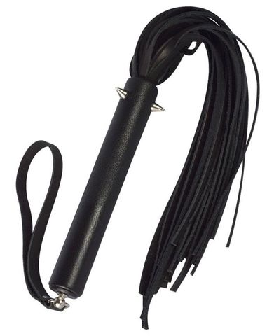 Черная кожаная плеть с шипиками - 41 см. - Sitabella BDSM accessories 4211-1