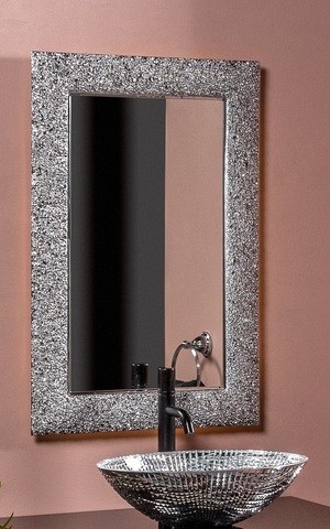 Зеркало AURA с рамой из хрустального стекла, цвет серебро глянец, с подсветкой Boheme 538