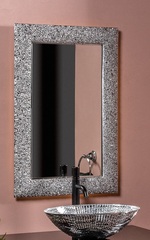 Зеркало AURA с рамой из хрустального стекла, цвет серебро глянец, с подсветкой Boheme 538 фото