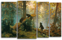 Модульная картина "Утро в сосновом лесу"