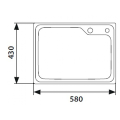 Кухонная мойка врезная из нержавеющей стали Kaiser KSM-5843 580x430x220 схема