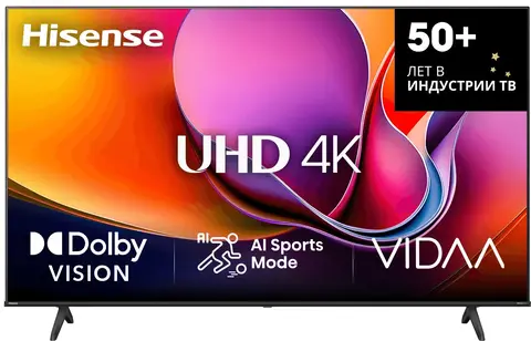 Телевизор LED Hisense 43" 43A6Q Frameless черный 4K Ultra HD 60Hz