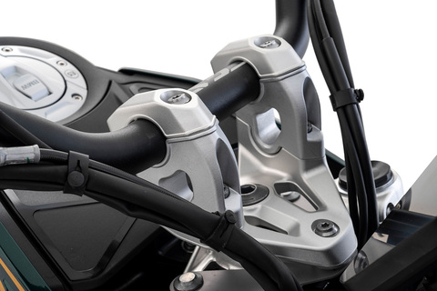 Проставки руля со смещением BMW R1300GS, 38мм/27мм, серебро