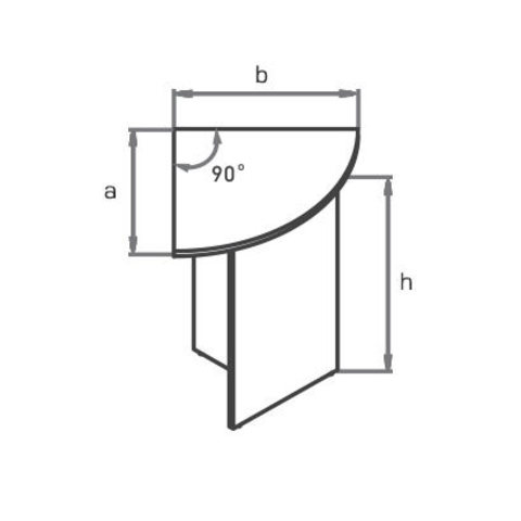 Стол приставной угловой закругленный (сектор 90°) МОНО-ЛЮКС