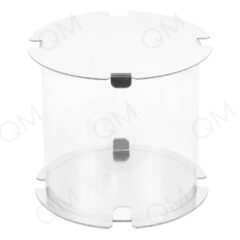 Прозрачная круглая коробка-тубус D-25 cм h-28 cм белая, 100 шт