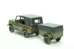UAZ-469 khaki with trailer Agat Mossar Tantal 1:43