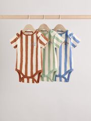 Боди с коротким рукавом для малышей Next E93-287, 3 шт., Бежевый, Мятный, Голубой
