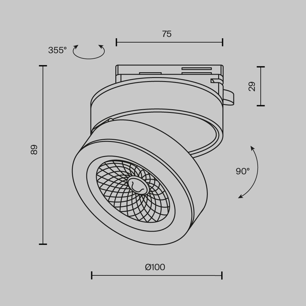 Трековый светодиодный светильник Maytoni Technical Unity Magic TR006-1-12W3K-B4K