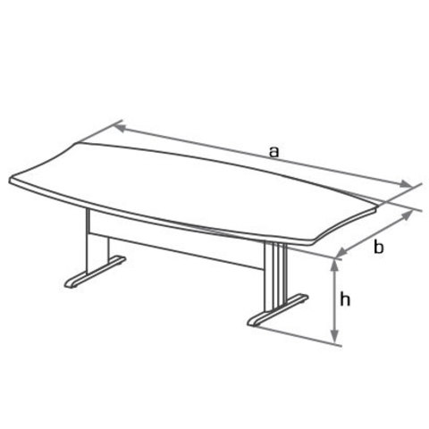 Конференц-стол на Т-образном металлическом каркасе БОСТОН
