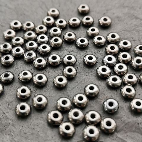 Разделительные бусины - gunmetal - 5 мм.