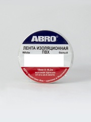 Изолента ПВХ ABRO белая (19ммх18,2м)