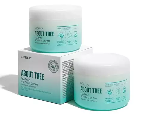 Dr.Cellio Teatree Control Cream [Whitening & Anti-Wrinkle] Крем для лица для чувствительной кожи с экстрактом чайного дерева