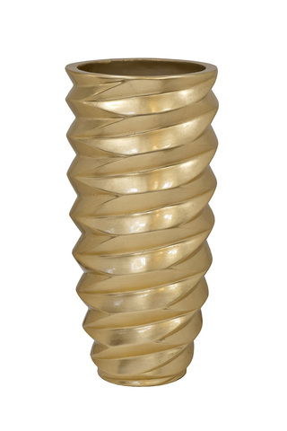 Кашпо для цветов напольное 36х77см Garda Decor золотое рельефное