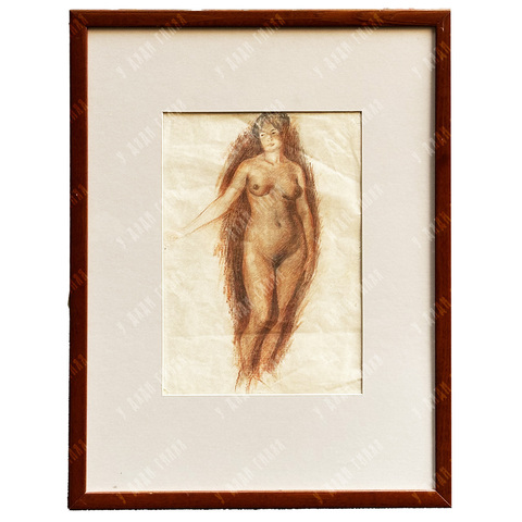 Шевченко А. В. (1883–1948) «Стоящая обнаженная». Сангина, карандаш. 1905–1906 гг.