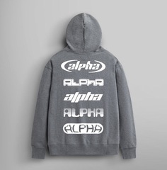 Толстовка Alpha Industries Alpha Logos Hoodie Medium Charcoal Heather (Серый)