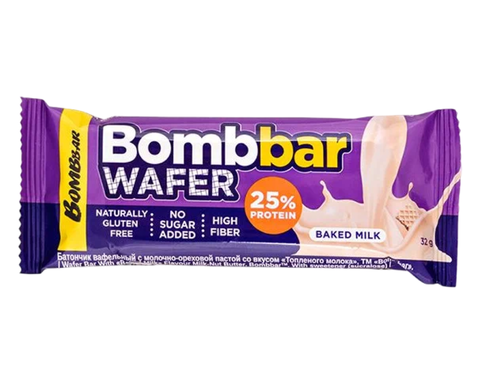 ТМ Бомббар Батончик вафельный со вкусом Топленного молоко