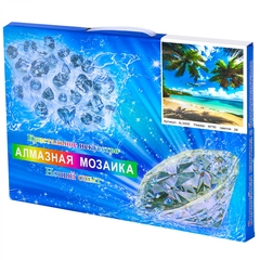 
          Алмазная мозаика Alingar, на подрамнике, с полным заполнением, (глянц), 40х50 см, 28 цветов, "Тропический пляж"