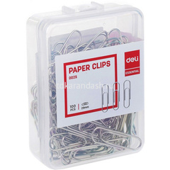 Скрепки 29мм 100шт металлические, в пластиковой коробке, 1 шт.
