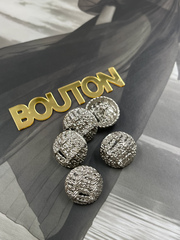 Пуговицы серебристые  плетеные косичкой