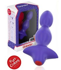 Фиолетовая анальная вибропробка с управлением через приложение - 13,5 см.