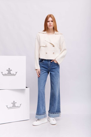 Oui Жакет двубортный вязаный с шерстью