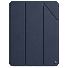 Чехол книжка синего цвета от Nillkin для планшета iPad Pro 11, 2020 и 2021 год, серия Bevel Leather Case, функция пробуждения и сна