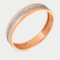 Кольцо женское из розового золота 585 пробы с фианитами (арт. РК4054)
