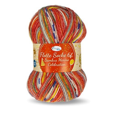 Rellana Flotte Socke Bamboo Merino Celebration 6-ply 7072