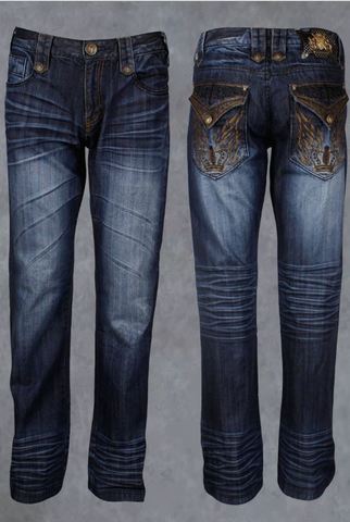 Rebel Spirit | Джинсы мужские Premium JP042 перед и сзади