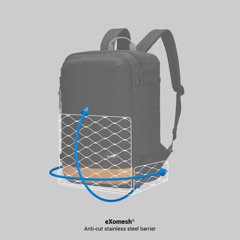 Картинка рюкзак городской Pacsafe GO Carry-on 34 черная смола - 14