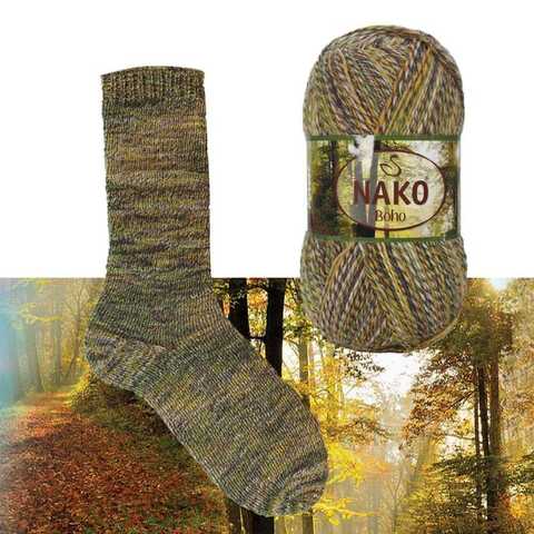Пряжа Nako Boho Konsept 87719 лес
