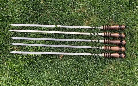 Шампур для люля-кебаб с деревянной ручкой 40 см