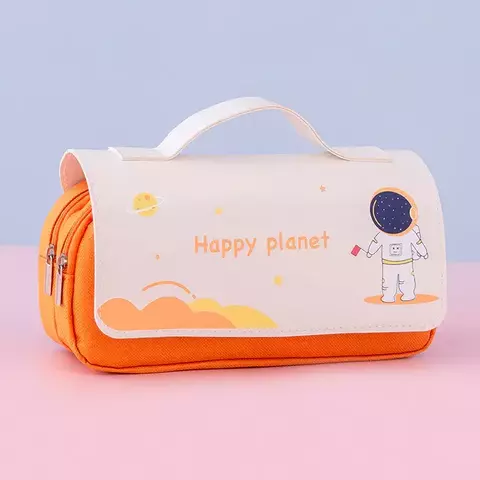 Penal \ Пенал \ Pencil bag Happy Planet orange