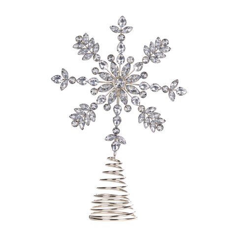 Верхушка на елку Снежинка 27см Goodwill серебряная