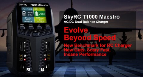 Зарядное устройство SkyRC T1000 AC 450 Вт, DC 1000 Вт, 20 А, 1-6S Lipo, 2 канала
