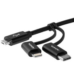 Кабель универсальный A-DATA 3-in-1 Lightning/MicroUSB/USB Type C