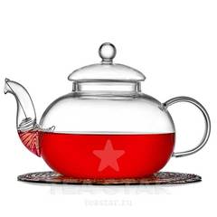 Чайник заварочный стеклянный с фильтром "Смородина", 1,2 л