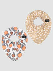 Сет из 2х нагрудников Mjölk Mini Caramel Flowers/Мандарины