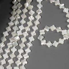 Перламутр морских ракушек, клеверы, 10,5мм, белый