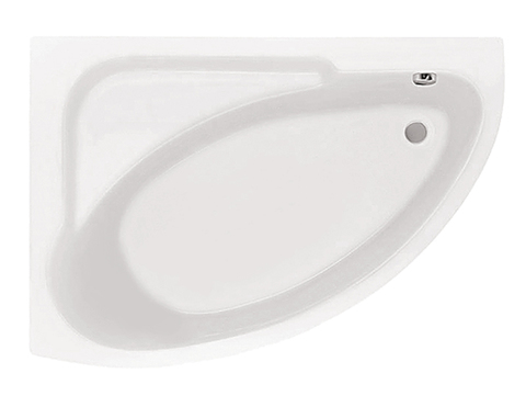 Ванна акриловая асимметричная "Гоа" 150х100 левосторонняя белая с г/м "Базовая Плюс" Santek