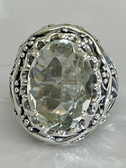 Сефора-празиолит (кольцо из серебра)