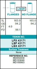 Гильза блока цилиндров TEIKIN LSX43171 (4шт/упак) не хонингованная