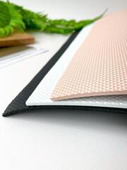 №2 Подошва для кукольной обуви из фоамирана, цвет белый/черный/пудровый ромб, 3 мм., 25*35 см, микс 3 цвета.