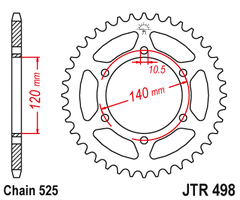 Звезда задняя JTR498.46 для Suzuki GSX-R 600 98-00