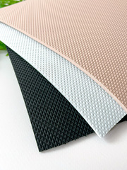 №2 Подошва для кукольной обуви из фоамирана, цвет белый/черный/пудровый ромб, 3 мм., 25*35 см, микс 3 цвета.