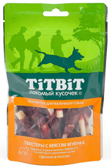 Titbit лакомство для собак твистеры с мясом янгненка 50 г